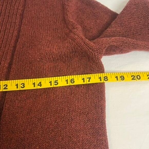 Fortune + Ivy Raiden Tab Open Front Cardigan Sweater Size Medium Maroon Academia - Picture 4 of 12